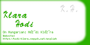 klara hodi business card